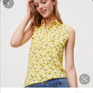 Loft collared sleeveless top